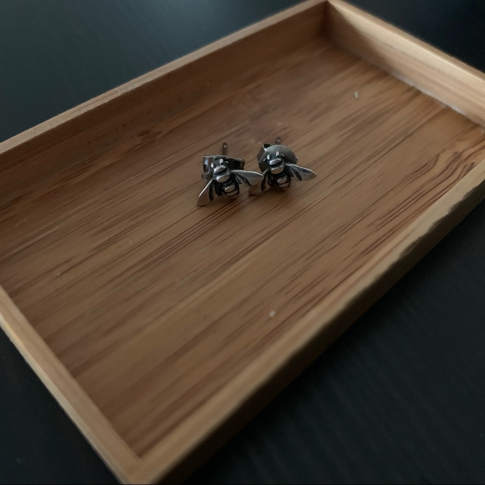 Sterling Silver Sweet Tiny Bee Studs